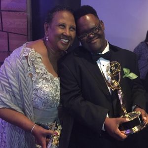 John Tucker and his mother Joyce at the Emmys
